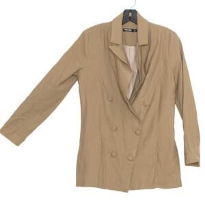 Nasty Gal Womens Jacket Blazer Double Breasted Long Sleeve Brown Size 0 FW
